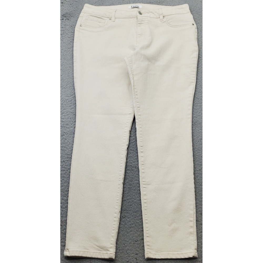 D. Jeans Womens 14 Tan Denim Slim Straight Leg Mid Rise Stretch 5 Pocket Design